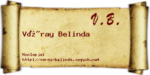 Váray Belinda névjegykártya